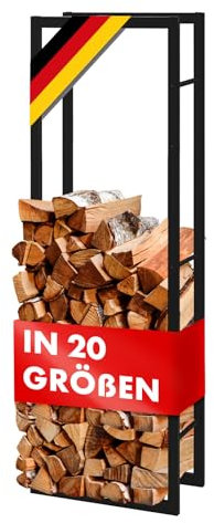 Floordirekt Kaminholzregal für Innen & Außen, Brennholzregal Metall für holzlager Kreta 80 x 25 x 80 cm