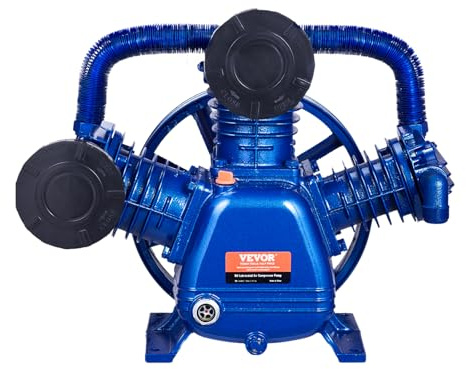 VEVOR Testa Pompa del Compressore d'Aria 10 HP 17,5 CFM a 90 PSI, Testa della Pompa del Compressore d'Aria Lubrificata a Olio 3 Cilindri, Sostituzione Pompa Compressore d'Aria Pressione max. 185PSI