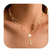 JeweBella 3 PCS Kette Damen Layering Gold Halskette 14K Goldkette Damen mit Zirkonia Herz Anhänger Kette Gold Damen Schlangenkette Verstellbare Silberkette Damen Kette Gold Schmuck Mit Geschenkbox