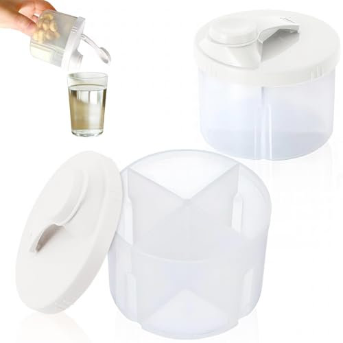 Calkkrer 2 pezzi portatori di latte portatile in polvere per bambini, contenitore per latte in polvere, dosatore in polvere, coperchio girevole, contenitore portatile in polvere (bianco)