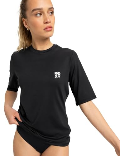 Roxy Happy Waves - Short Sleeve Rash Vest for Women - Kurzarm-Rashguard - Frauen - Schwarz.