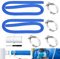 HuaMuDM 2 Stück Schlauch pool 32mm mit 4 Stück Sicherungsclip Und 1 schlauchverbinder,Poolschlauch,Schlauch für Poolpumpe,Für Filterpumpe und Schwimmbad