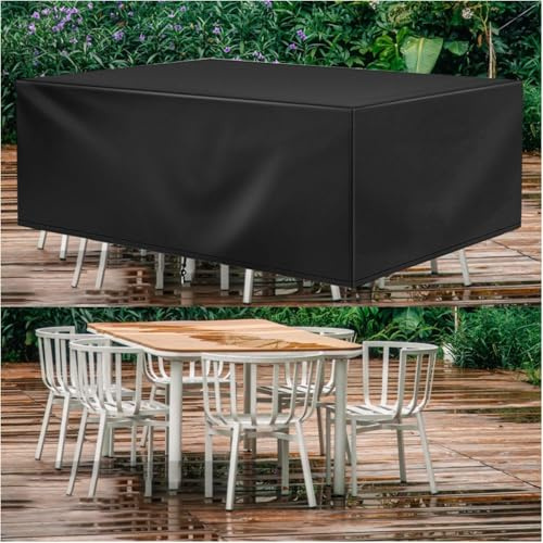 HNKDKJ Coperture per Set Arredo Giardino 165x70x55cm/LxPxA Copertura Tavolo Esterno in Tessuto Oxford 420d Coperture Protettive Antivento Anti-UV A Prova Di Strappo Copridivano Esterno Impermeabile