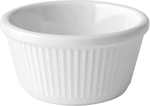 Genware JMP212 Fluted Melamine Ramekin, White, 118.294mL Capacity, 46mm Height, Pack Of 12