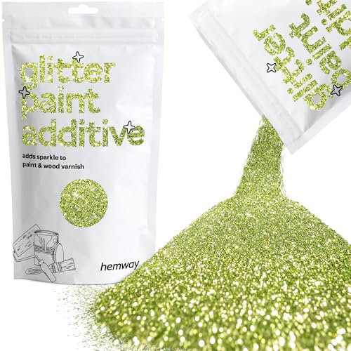 Olive Green Glitter Paint Additive Fine 100g for Adding Sparkle to Paints & Varnish | Paint Walls Sparkly Add to Emulsion, Acrylic or Lacquer Indoor | Hemway