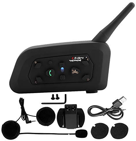 VNETPHONE V6-1200 Moto Interfono Bluetooth Cuffie vivavoce Cuffie 6 Utenti Full Duplex Arbitro Walkie Talkie per arbitro Fotografia aerea Concerto Sci