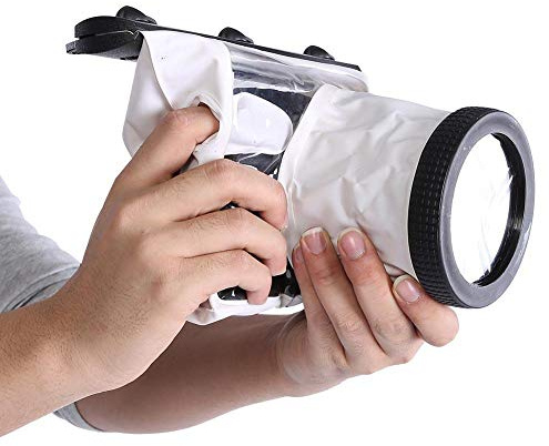 20M Underwater Waterproof Dving Case Bag for DSLR Cameras, Universal Camera Underwater Case Waterproof Case Diving Protective Housing(White)