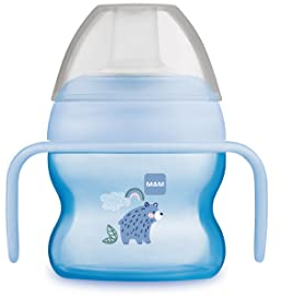 MAM Tasse de démarrage avec poignées antidérapantes et bec, 4 mois 150 ml, bleu clair