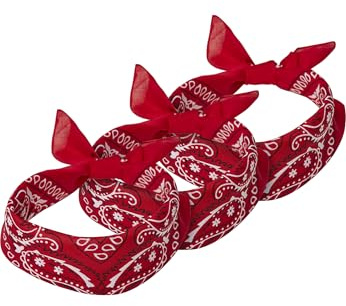 Urban Classics Paquete de 3 Bandanas Tocado, Rosso, One Size Unisex Adulto