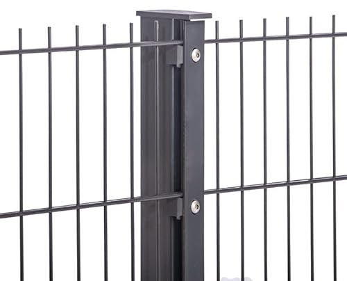 Doppelstabmattenzaun 656 | Komplettset | Konfigurierbar | 0,63m-2,03m| 2,5m-50m | Anthrazit/Moosgrün | Pfosten mit Abdeckleiste? Höhe 2,03m | Länge 2,5m Moosgrün