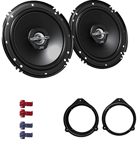 JVC CS-J620X Auto Lautsprecher 16,5 cm mit Einbauset kompatibel mit Audi A3 (8P) 3-Türer 2003-2012 Türen vorne 600 W 165mm 2 Wege Koax