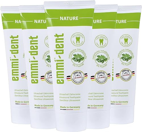 Emmi-dent Ultrasonic Toothpaste with Nano-Bubbles (Nature Extra Mild with no Fluoride, 5 Pack)