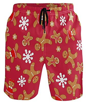 PAQGSREM Short de bain pour homme avec masque de Mardi Gras violet à séchage rapide avec doublure en maille et poches, Noël-3, L