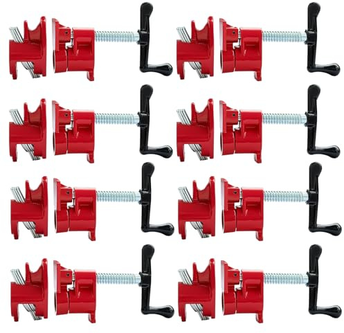 IVWNNN 8 Pack 3/4'' Pipe Clamps for Woodworking Wood Gluing Pipe Clamp Fixture Set Heavy Duty Cast Iron For Woodworking, Carpentry, Home Improvement, and DIY Jobs