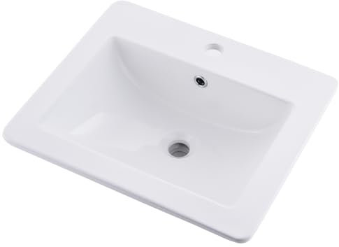 Jshozzy 21x18 White Drop In Vessel Bathroom Sink Rectangular Ceramic