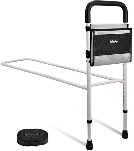 PidmFoy Bed Rails for Elderly Adults Safety, Height Adjustable Bed Cane, Bed Assist Rails for Seniors with Support Feet, Bedrails for Elderly Adults Grab Bar Handrails for Most Genre