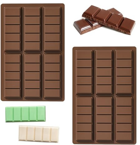 KiKiHong 2Pcs Moules à Chocolat en Silicone,Moule Silicone Chocolat Sans BPA,Moule Tablette Chocolat pour Chocolat,Gelée,Bonbons Gélifiés,Silicone Antiadhésif de Qualité Alimentaire