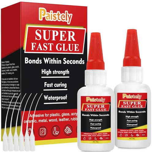 Super Fast Glue All Purpose, 2 Pack Waterproof and Heat-Resistant Strong Adhesives, Strong Adhesives for Everything, Superglue for Plastic, Glass, Vinyl, Acrylic, PVC, Metal, etc. (Super Fast Glue)