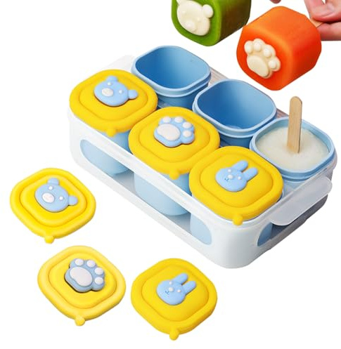 Moules En Silicone Pour Aliments Pour Bébés - Moule de Stockage Silicone 6 Cavités pour Aliments Bébé - Organisateur Lait Maternel Textures Antidérapantes Professionnel