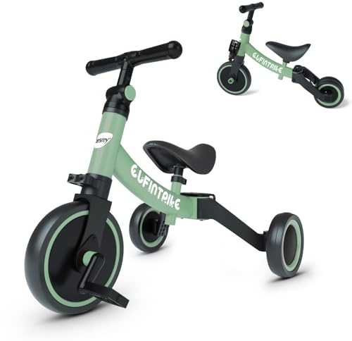besrey Triciclos para Niños, 5 en 1 Una Bici Multifunción, Adecuado para niños de 1-4 años,Triciclo,Bicicleta,Carro de Equilibrio,Caminante, Altura del Asiento Regulable