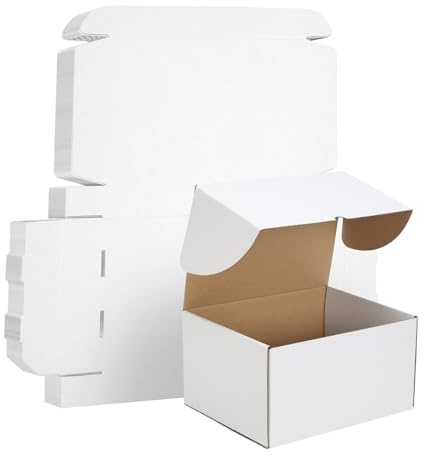 WIFTREY 11x8x6 Shipping Box set of 15, white Corrugated Cardboard Boxes 11 x 8 x 6 for Shipping Small Business, Packaging, Moving, Mailing Supplies