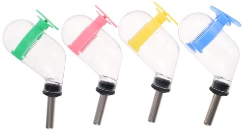KOMBIUDA 4 pezzi Borracce Acqua Criceti Bevitore in Acciaio Inossidabile Distributori Acqua per Piccoli Animali Design Sospeso Antigoccia per Gabbie Durevole e Facile Installazione