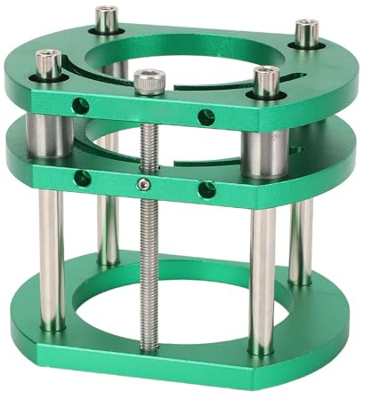 Hamwesh Router Lift Base, 51mm Lifting Stroke with Accurate Adjustment and Secure 4 Jaw Clamping Router Table Lift System, 4 Jaw Clamping Table with Manual Crank for 64-66mm Motors