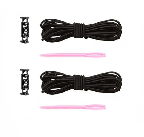 2 Sets 1.2M Strong Elastic Band Sweatpants Waist Drawstring Strap with Cord Lock Stopper and Threading Device DIY Sewing Band Accessories Draw Strings for Shorts Pants Jackets Coats Hoodies (2)