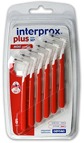 3x Interprox plus Interdentalbürsten rot mini conical 6er Pack (3x 6er Pack)
