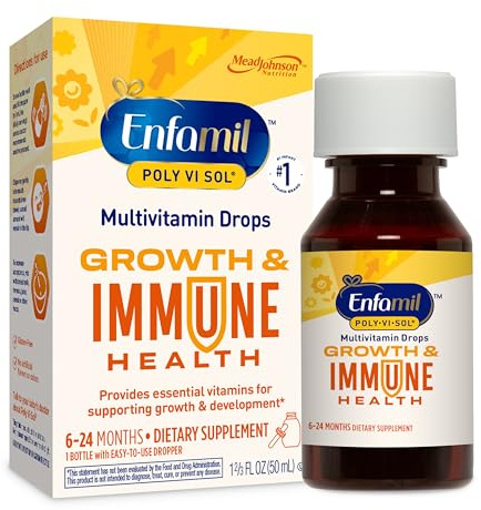 Enfamil Poly-Vi-Sol Liquid Multivitamin Supplement for Infants and Toddlers, 50 mL dropper bottle