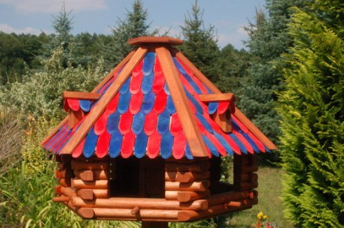 Vogelhaus Vogelfutterhaus Futterhaus Futterhäuschen Vogelvilla Fussball Fan FC (XXL), mit Futtersilo, Silo