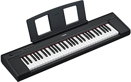 Yamaha Keyboard Piaggero NP-12B, schwarz – Leichtes und transportfreundliches Keyboard – Mit Aufnahmefunktion, Kopfhörer- und Sustain-Pedal Anschluss