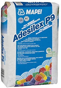 Adesivo cementizio bianco per incollaggio di piastrelle ceramiche e materiale lapideo 25Kg Adesilex P9 Mapei - Colore: BIANCO