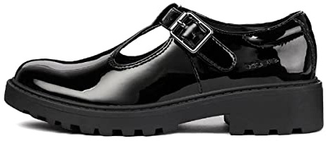 Geox Girl's J Casey Girl Ballerina, Black, 3 UK Child