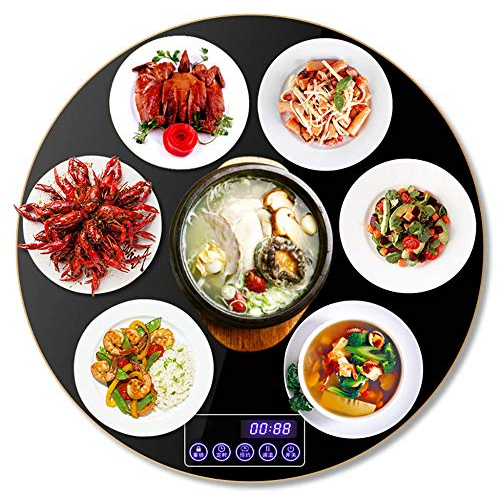 Mirbly Bandeja De Calientaplatos Electrico, Vidrio Templado, Calienta Platos Termostáticamente Calentado, Para Leche Caliente, Té Caliente, Comidas Calientes 3593573031 / B/Los 60X60CM