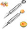 Pelle à billes 2 pièces, couteau à découper les fruits multifonction en acier inoxydable, couteau à découper les fruits 2 en 1, pour salades de fruits bricolage