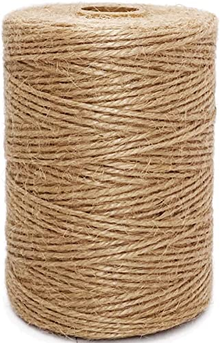 Abio Cuerda de yute de 2-3 mm, resistente al desgarro, 100 % yute natural, cordón decorativo, fibra natural, decoración, embalaje, hilo de cáñamo, cinta de yute, floristería (300 m, natural)