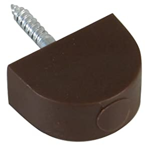 Amig - Soporte, con Forma de Media Luna, Ø 20 x 30 mm, 8 Unidades, Óptimo para Sujeción de Baldas de Armarios, Vitrinas o Estanterías, Fácil Fijación Mediante Tornillo, Plástico Marrón