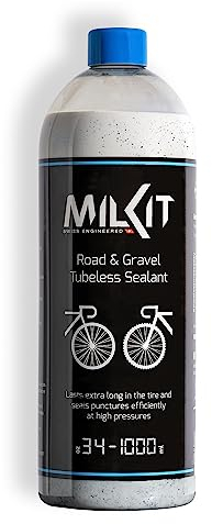 milKit Tubeless Dichtmilch für Rennrad & Gravel, in 1000 ml Flasche - Fahrrad Reifendichtmittel - Dichtmilch Tubeless Milch Fahrradreifen Dichtmittel