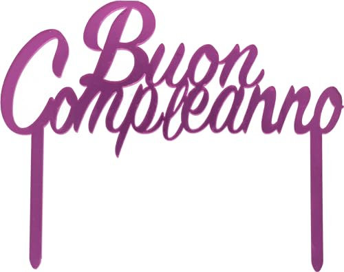 Cake Topper Buon Compleanno Fucsia