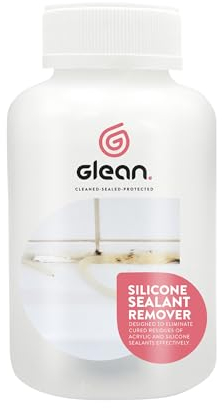 GLEAN Silicone Sealant Remover Gel | 250ml | Removes Silicone & Acrylic | Ideal Adhesive Remover - Shower Trays, Baths, Sinks, Toilets | Convenient Brush Cap
