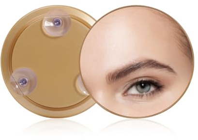 LUCKDANO 30X Magnifying Mirror with 3 Suction Cups, Lightweight Portable Makeup Mirror for Details, Ideal for Makeup and Eyebrow Trimming (Gold)
