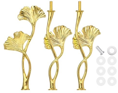 QUARKZMAN 3 Étages Support Plateau Gâteau Poignée Métal Support Pour Gâteau Plateau Pour Dessert Cupcake Pièce Métallique Tige Support Poignée Pour Mariage Fête Festival, Or (Fleur)