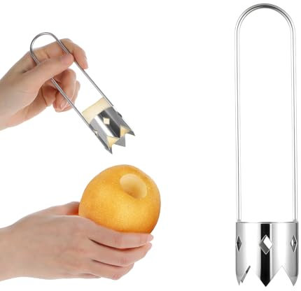 Apfelentkerner, Original Edelstahl Apfelausstecher, Benutzerfreundlich Obst- und Gemüsesamenentferner, Gezackter Edelstahlklinge Apfelkernausstecher, Apfelschneider für Obst Entkerner Küchenhelfer