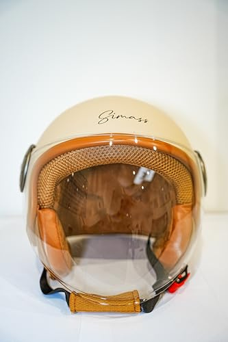 Casque de Trottinette électrique, vélo et Scooter (Beige, M)