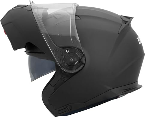 Zorax ZOR-729 Flip Up Helmet with Double Visor - Matt Black XXL(63-64cm) | Modular Front Helmet Motorcycle Motorbike ECE 2206 Approved