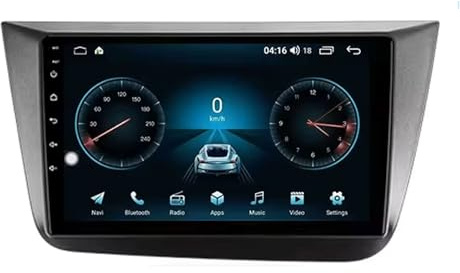 Autorradio Android 14 para Seat Altea 5P 2004-2015 Toledo 5P 3 2004-2009 unidad principal Bluetooth Navegación GPS Radio táctil de 9 pulgadas GPS Navi Bluetooth WiFi FM Cámara de marcha atrás (A,4G+32