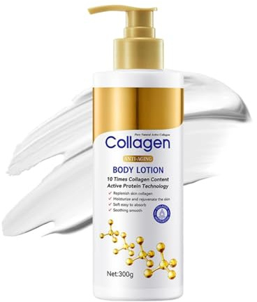 Collagen Body Lotion, anti-rynk kollagen kroppslotioner, stramande kroppslotion, minskar fina linjer, snabbabsorberande kroppskräm för torr hud, kroppslotion kvinnor med fuktkräm (1 st.)