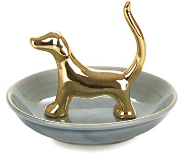 Balvi Porte-bagues Bassotto Couleur doré Embellissez votre chambre avec ce joli porte-bagues chien fa