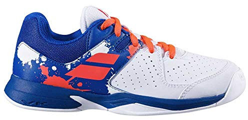 Babolat Pulsion Indoor JR Tennisschuhe, White/Dazzling Blue, 37 EU